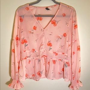 H&M V-neck Peplum Blouse